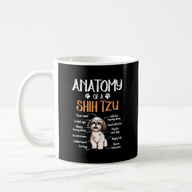Anatomie eines schicken Tzu/Hundes Lover Kaffeetasse (Links)