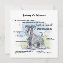 Anatomie eines Schnauzer Funny Notecard Mitteilungskarte
