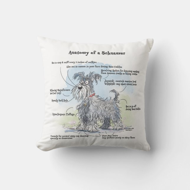 Anatomie eines Schnauzer-Kissens Kissen (Vorderseite)
