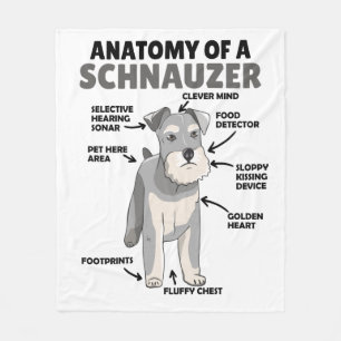 Anatomie eines Schnauzer-Niedlichen Hundes Fleecedecke