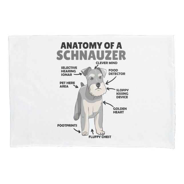 Anatomie eines Schnauzer-Niedlichen Hundes Kissenbezug (Vorderseite)