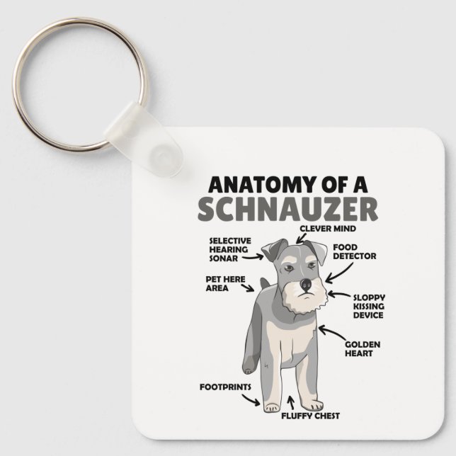 Anatomie eines Schnauzer-Niedlichen Hundes Schlüsselanhänger (Vorderseite)