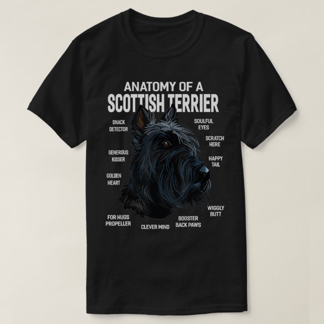 Anatomie eines schottischen Terrier Dog Funny Gift T-Shirt (Design vorne)