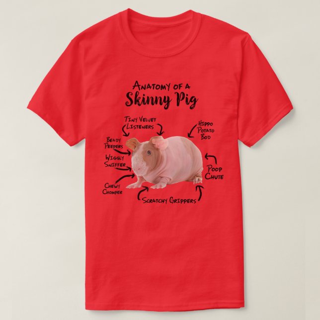 Anatomie eines Schweins der hässlichen Guinea T-Shirt (Design vorne)
