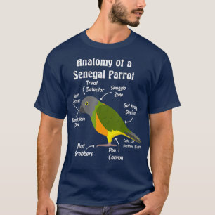 Anatomie eines Senegal-Papagei T-Shirt