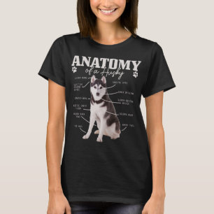 Anatomie eines sibirischen Husky-Niedlichen Hundes T-Shirt