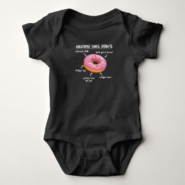 Anatomie eines süßen Donuts köstliche Donut Baby Strampler (Vorderseite)