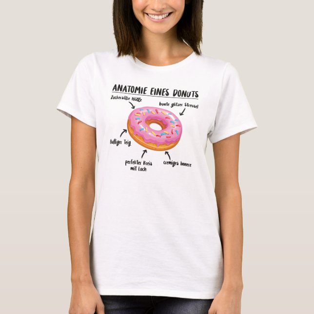 Anatomie eines süßen Donuts köstliche Donut T-Shirt (Vorderseite)