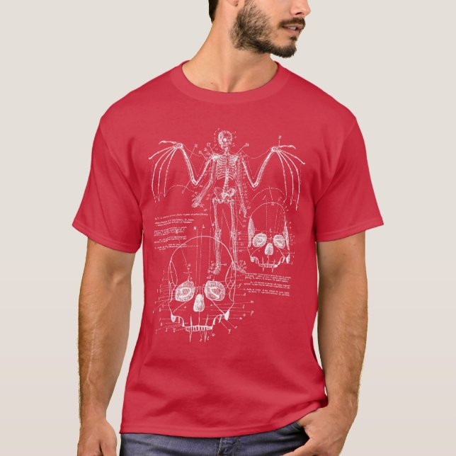 Anatomie eines Vampirschädels mit Fangs-Fangzähnen T-Shirt (Vorderseite)