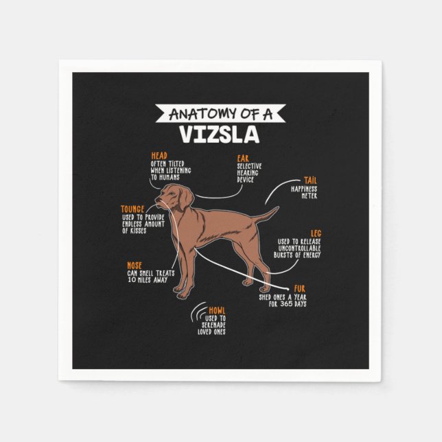 Anatomie eines Vizsla-Hundes Serviette (Vorderseite)