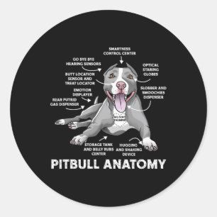 Anatomie Fun Bulldog Lover Dog Besitzer Runder Aufkleber