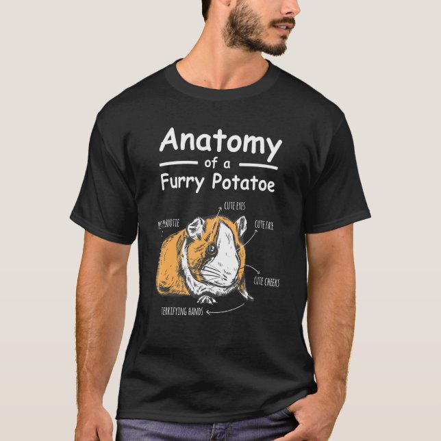 Anatomie Furry Potato Hamster Guinea Schwein T-Shirt (Vorderseite)
