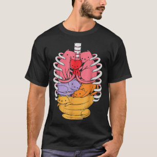 Anatomie Inspiriert Katzenorganismen mit Rippenkäf T-Shirt