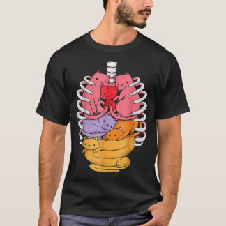 Anatomie Inspiriert Katzenorganismen mit Rippenkäf T-Shirt