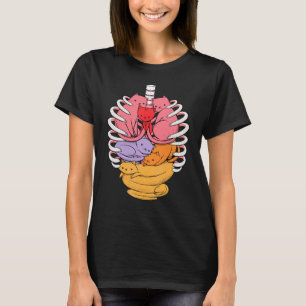 Anatomie Inspiriert Katzenorganismen mit Rippenkäf T-Shirt