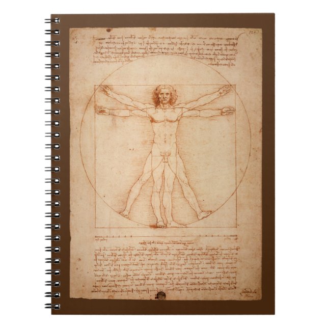 Anatomie Leonards Da Vinci von Mann Vitruvian Mann Notizblock (Vorderseite)