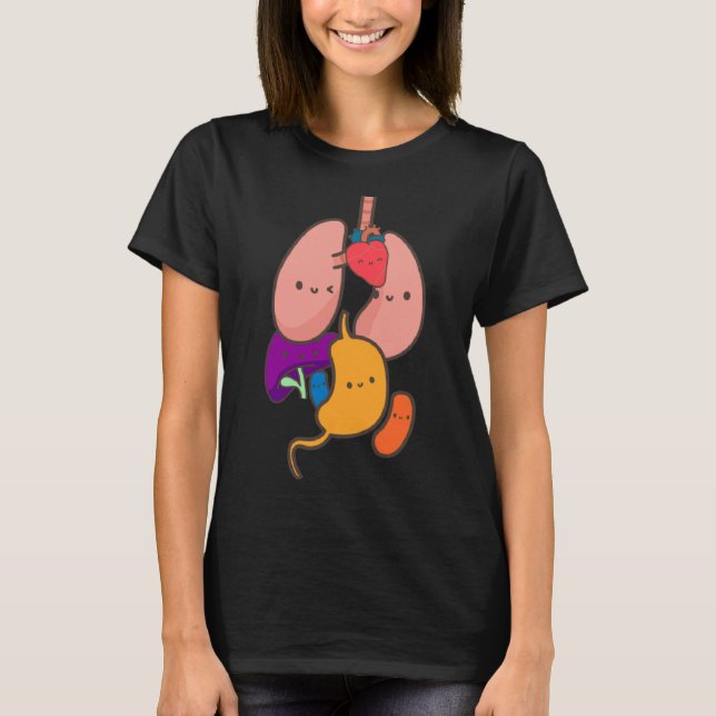 Anatomie Physiologie Herz Lunge Vitale Organe Illu T-Shirt (Vorderseite)