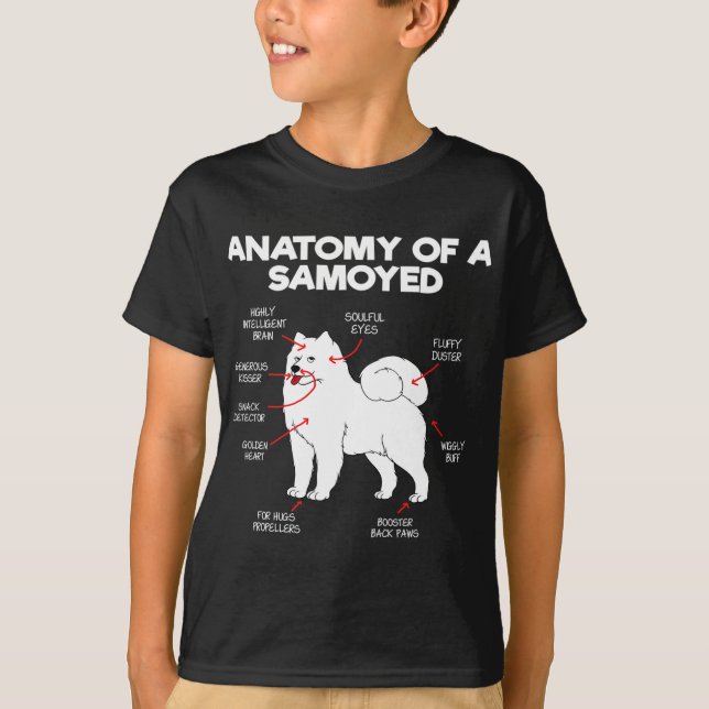 Anatomie Samoyed Dog Lover Hunde Hunde Hund Samoye T-Shirt (Vorderseite)
