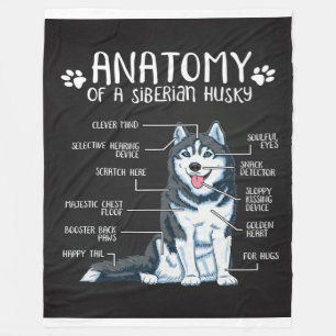 Anatomie Siberischer Husky Eigenhändlerin Fleecedecke