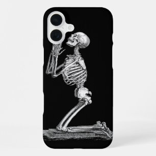 Anatomie Skelett Illustration Schwarz iPhone 16 Plus Hülle