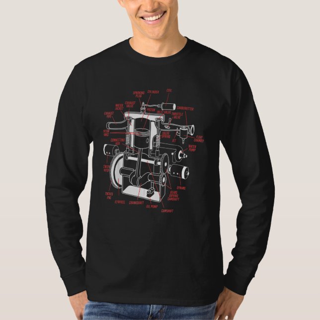 Anatomie-System Motor Mechanik 2022 für Männer W T-Shirt (Vorderseite)