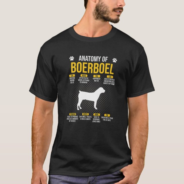Anatomie von Boerboel Dog Lover T-Shirt (Vorderseite)