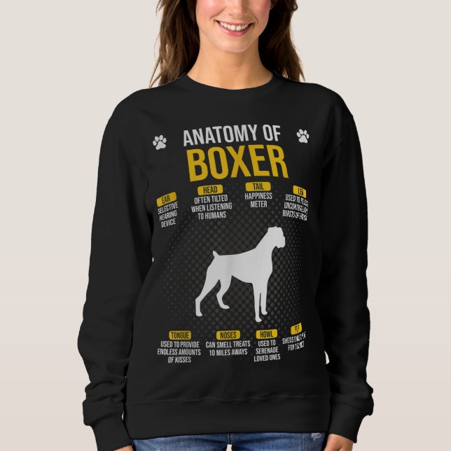 Anatomie von Boxer Dog Lover Sweatshirt (Vorderseite)