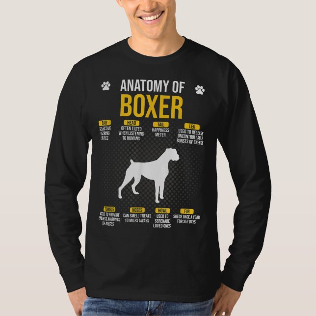 Anatomie von Boxer Dog Lover T-Shirt (Vorderseite)