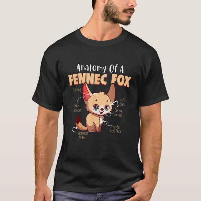 Anatomie von Fennec-Fox-Tieren T-Shirt (Vorderseite)