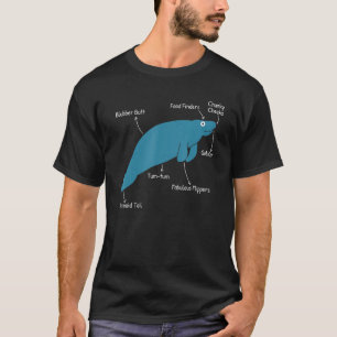 Anatomie von Funny Manatee Dugong und Sea Cow T-Shirt