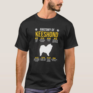 Anatomie von Keeshond Hund Lover T-Shirt