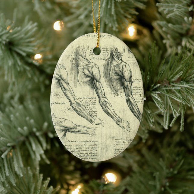 Anatomie von Leonardo da Vinci Keramikornament (Baum)