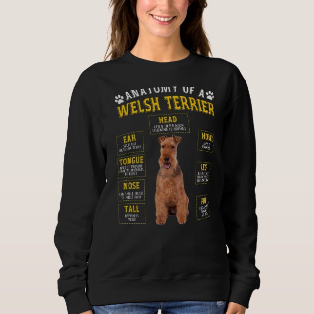 Anatomie Welsh Terrier für Frauen Sweatshirt (Vorderseite)