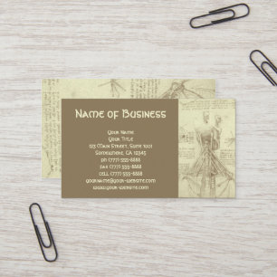 Anatomie Zeichnung der Wirbelsäule Leonardo da Vin Visitenkarte