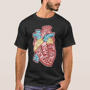 Anatomisch menschliches Herz Kardiologie Medizinis T-Shirt