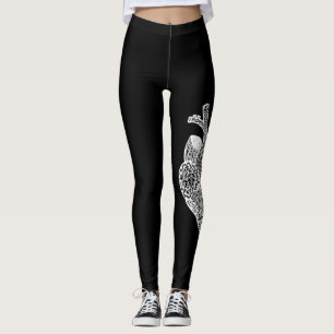 Anatomische Herz-Gekritzel-Leggings Leggings