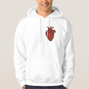 Anatomische Herz-Kunst – Rote Vintage-Illustration Hoodie