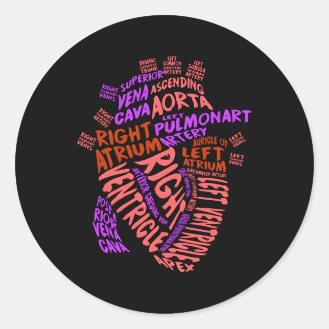 Anatomische Hu He Kardiology Medical Cardiac Nurse Runder Aufkleber (Vorderseite)