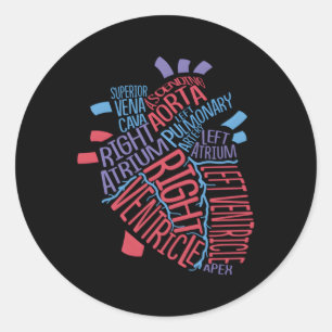 Anatomische Hu He Kardiology Medical Cardiac Nurse Runder Aufkleber