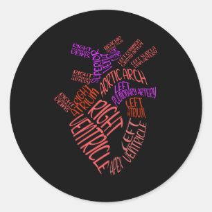 Anatomische Hu He Kardiology Medical Cardiac Nurse Runder Aufkleber