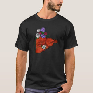 Anatomische Leberflora und Blume Krankenpflege Arz T-Shirt