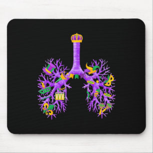 Anatomische Lunge Mardi Gras Atemtherapeut Mousepad