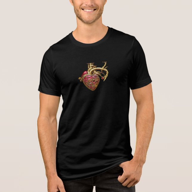 Anatomische Röhrchen und Geere aus Steampunkherz Tri-Blend Shirt (Vorderseite)