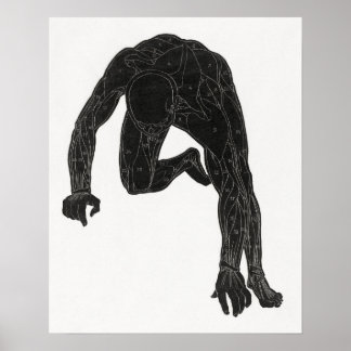 Anatomische Untersuchung des Nackens eines Mannes Poster