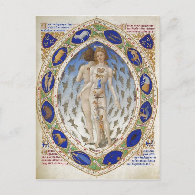 Anatomischer Mensch, Les Tr?s Riches Heures du duc Postkarte (Vorderseite)
