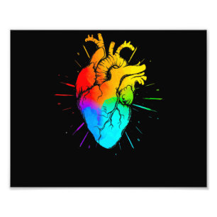 Anatomischer Regenbogen Herz Gay Pride Flagge Lgbt Fotodruck
