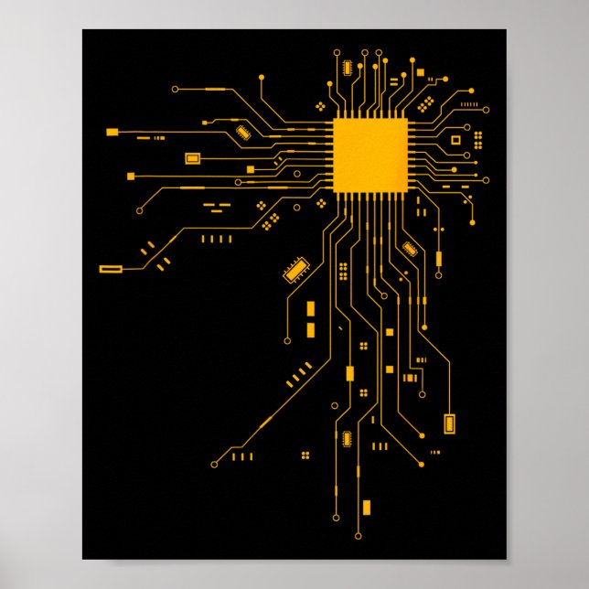 Anatomisches Herz CPU Prozessor Computerwissenscha Poster (Vorne)