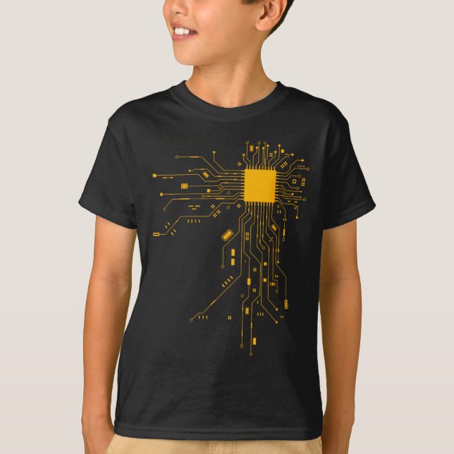 Anatomisches Herz CPU Prozessor Computerwissenscha T-Shirt (Vorderseite)