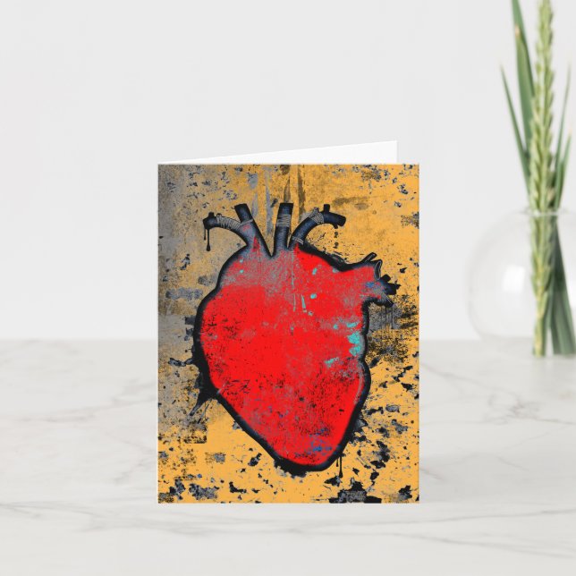 anatomisches Herz Feiertagskarte (Vorderseite)