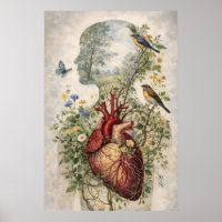 Anatomisches Herz Geist Poster, Botanische Anatomi